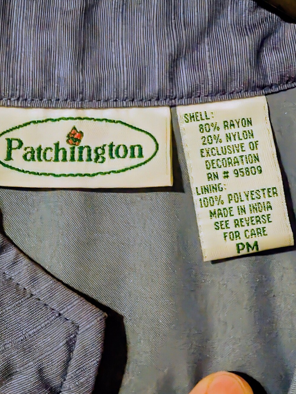 Patchington Periwinkle Floral Embroidered Button Jacket Size Medium P.